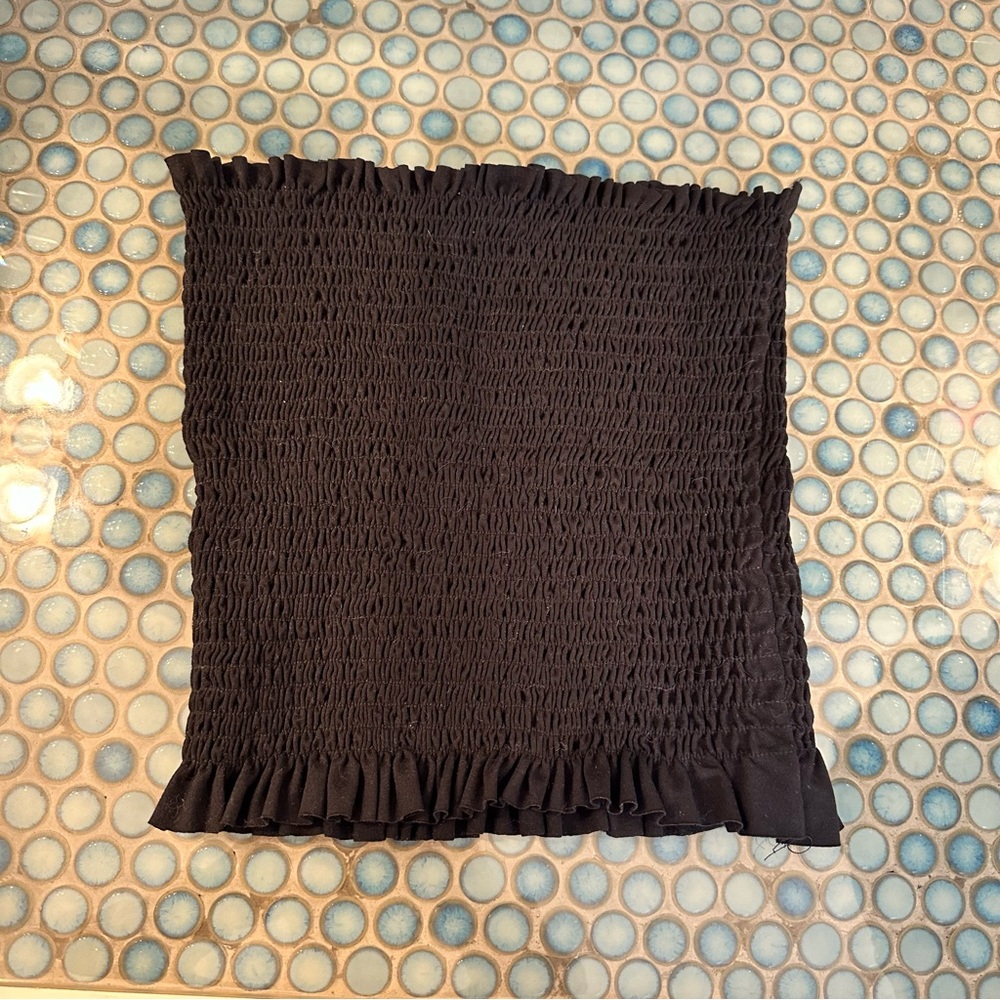 Gaze Black Smocked Tube Top